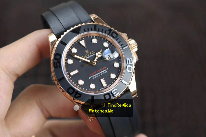 Rolex Yachtmaster 116655-Oysterflex Bracelet 18k Rose Gold Replica Watch : Find Replica Watches